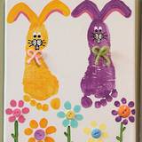 Easter bunny footprint art